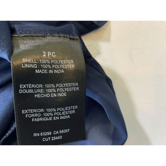 NWT Tamsy Navy Blue Sheer Fabric Loose Fit Round Neck Womens Blouse Size 3X - Picture 11 of 13